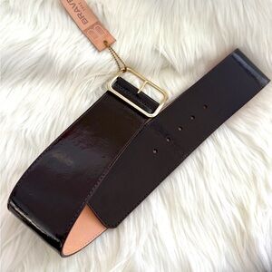 BRAVE Leather - Very Brown Patent - Gold SANDILE